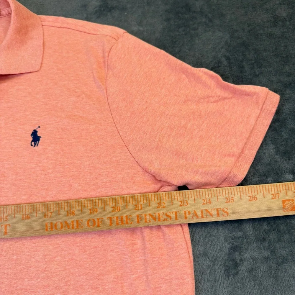 Polo Ralph Lauren Classic Fit Polo Shirt Mens Large Orange Heathered Cotton